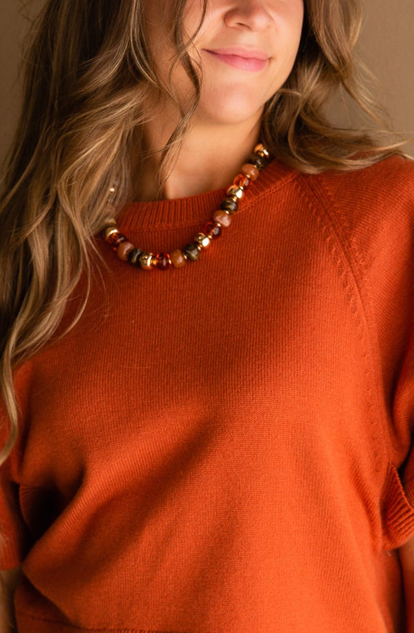 Panama Chunky Necklace Brown