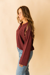 Heather Polo Sweater Top