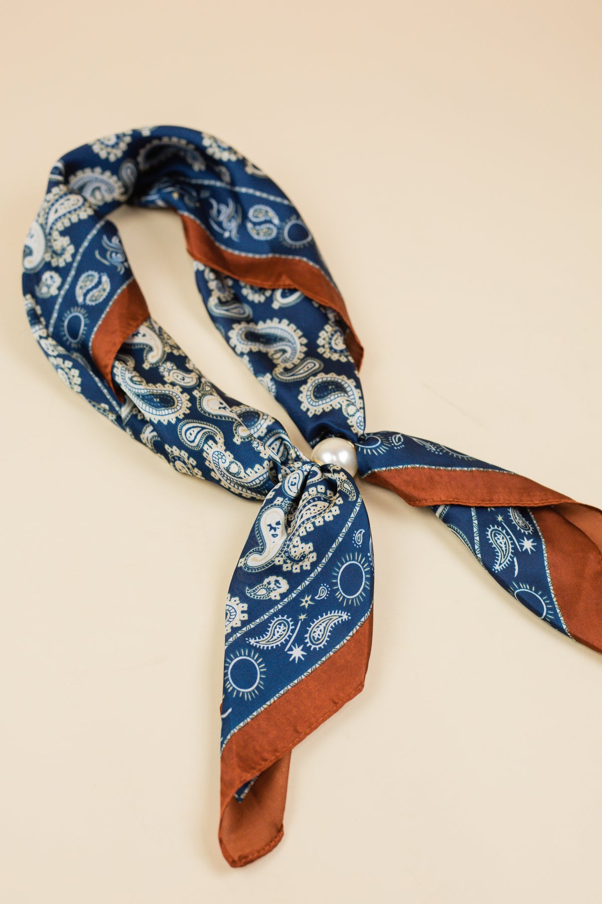 Weston Paisley Pearl Scarf Blue/Rust