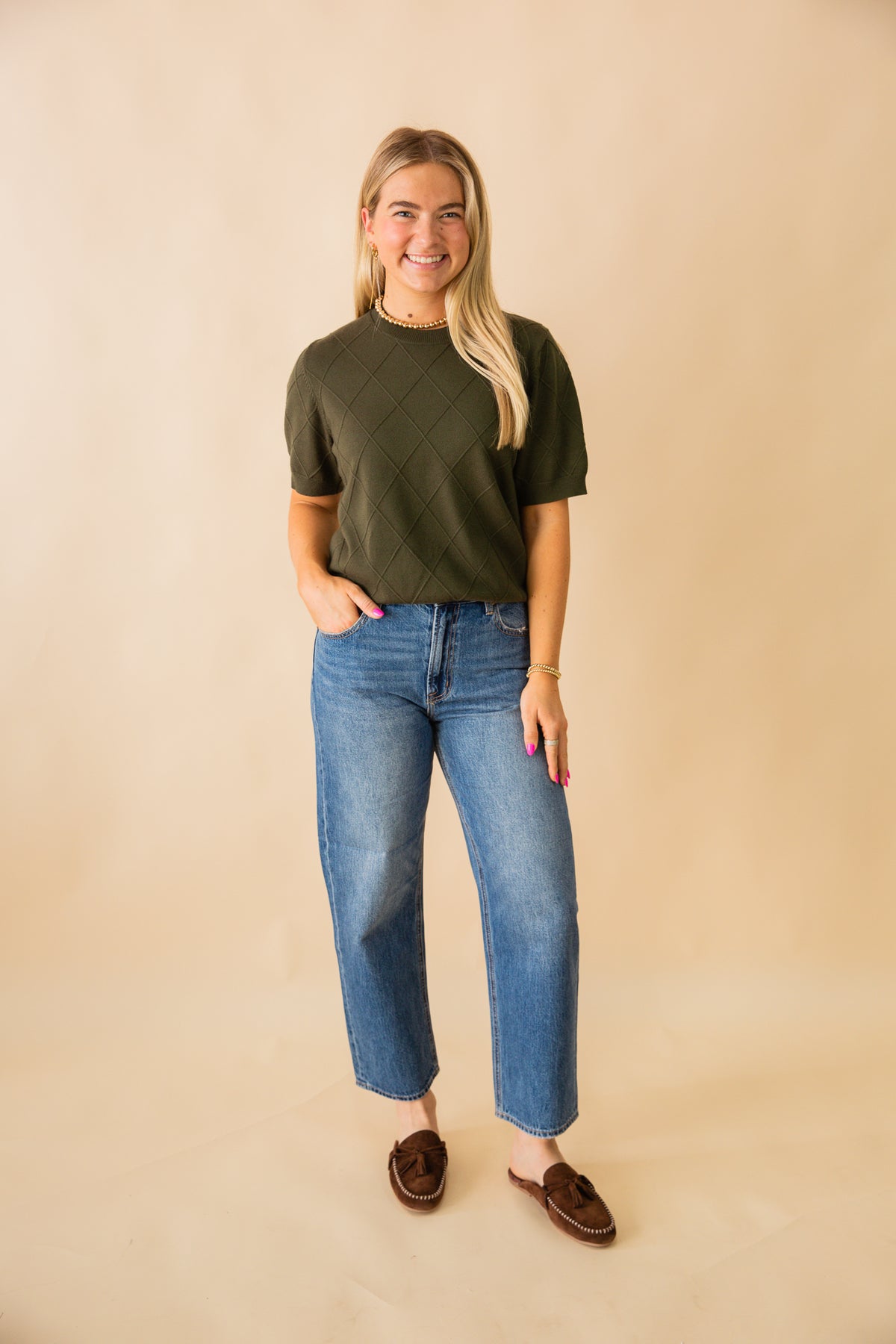 Off Duty Bowed Ankle Jean
