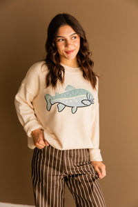 Oversized Fish Graphic Sweater
