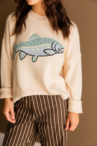 Oversized Fish Graphic Sweater
