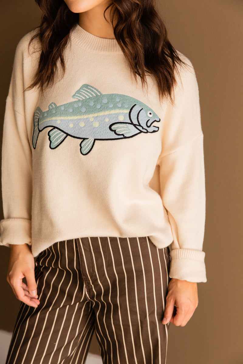 Oversized Fish Graphic Sweater