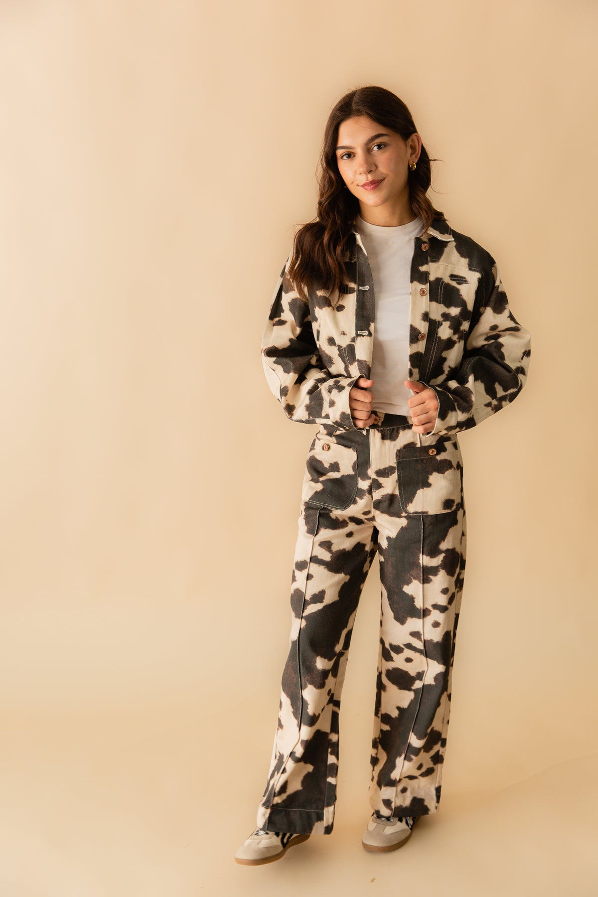 Lynn Cow Print Jean