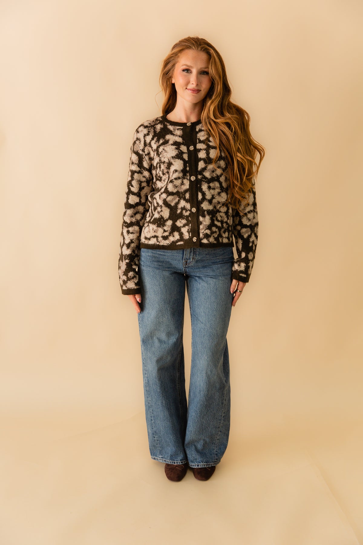 Sadie Animal Print Knit Cardigan