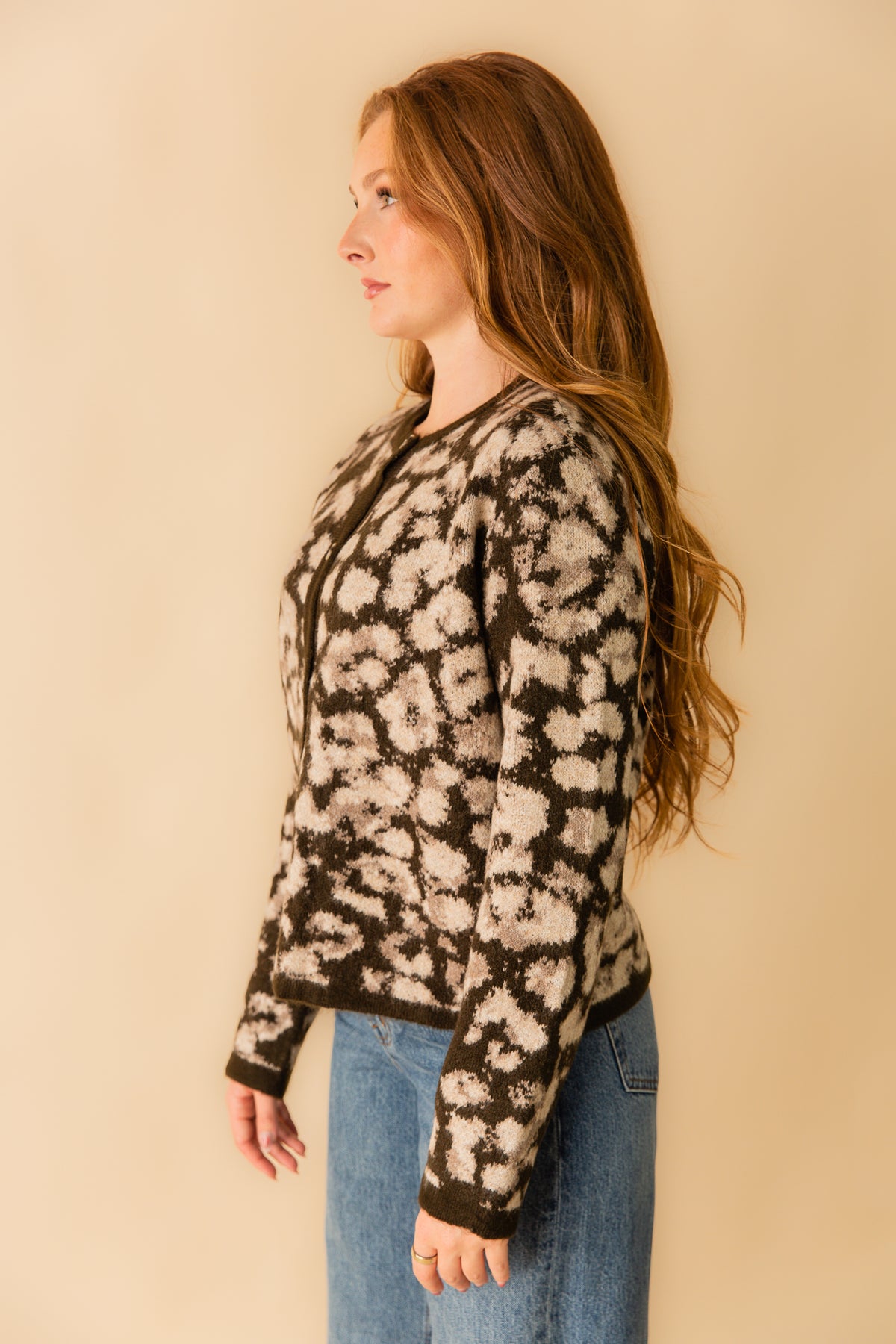 Sadie Animal Print Knit Cardigan