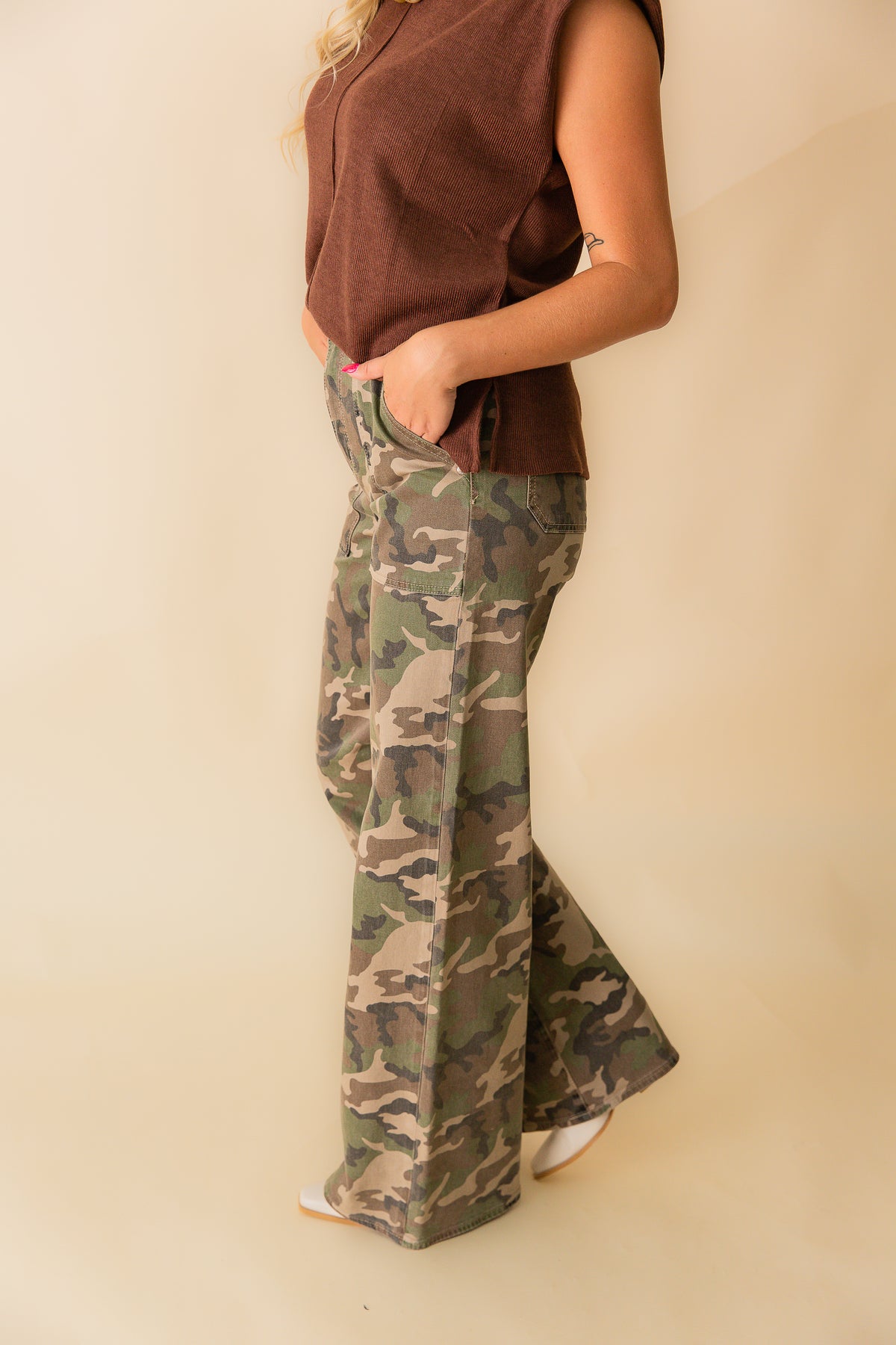 Far Out PatchPocket High Rise Wide Leg