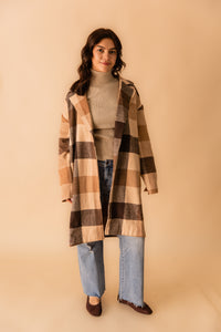 Farmland Plaid Open Coat