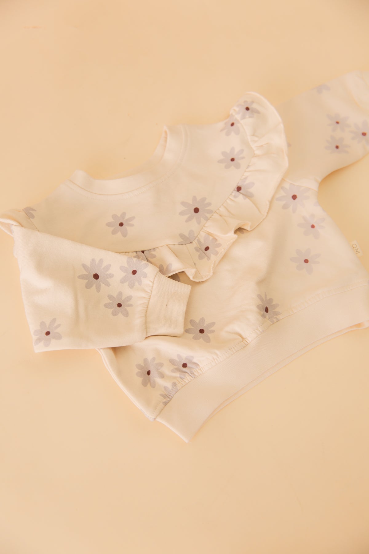 Ruffle Fleece Sweatshirt Blue Daisy