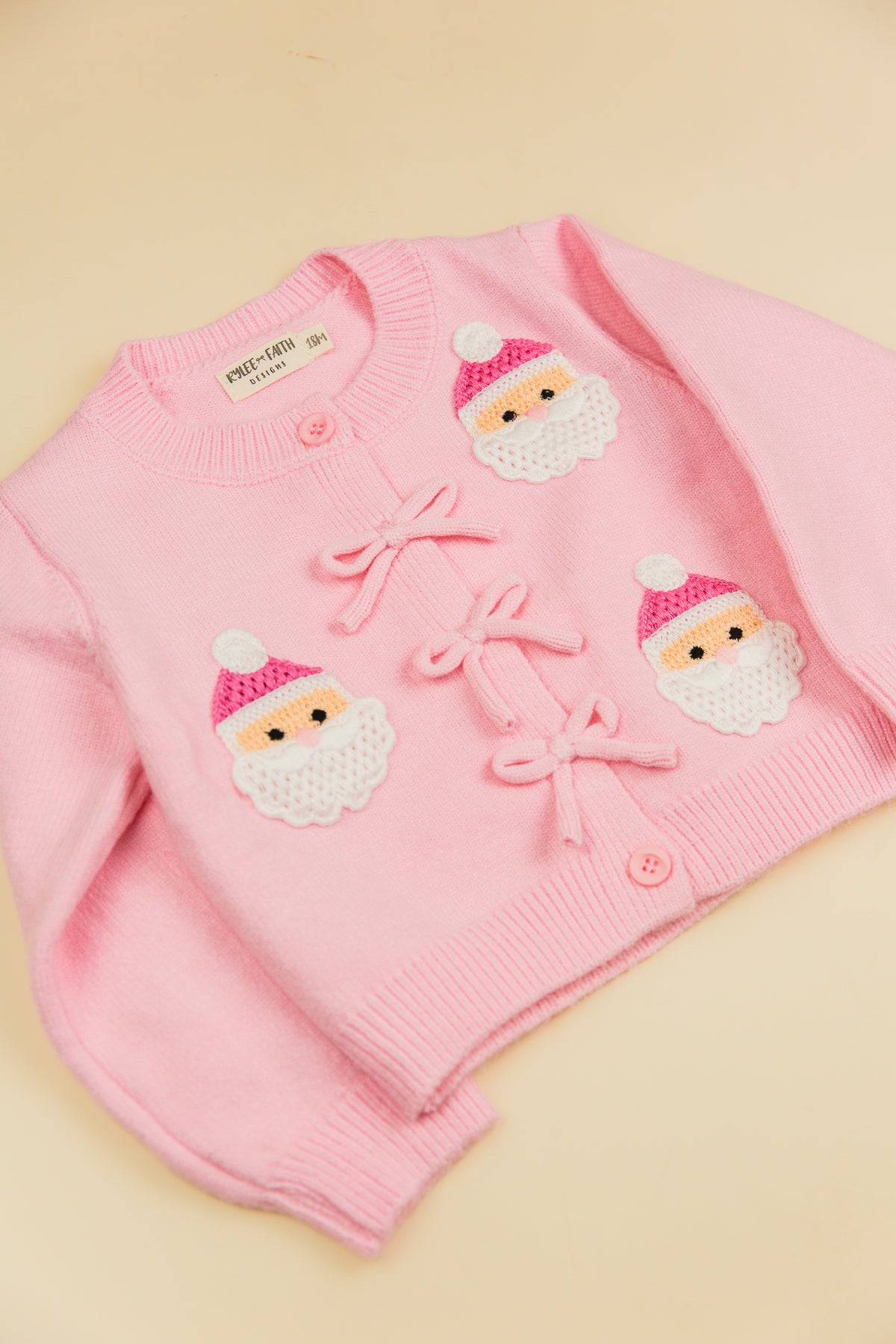 Christmas Pink Santa Cardigan Sweater