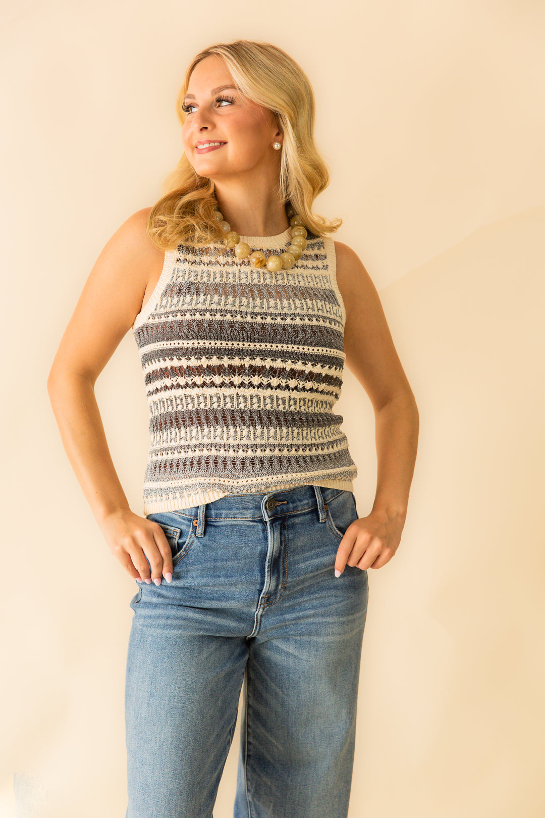Mira Openwork Sweater Tank