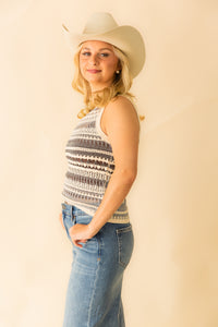 Mira Openwork Sweater Tank