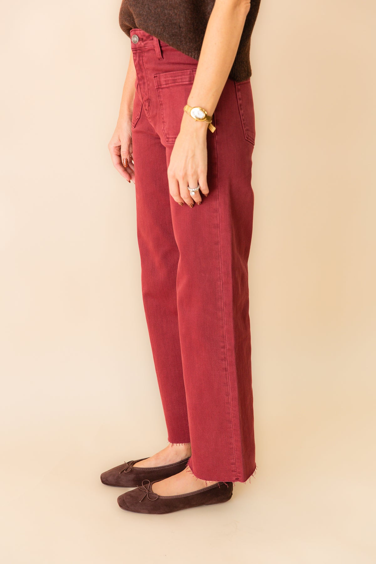 Stella HR Wide Crop Raw Hem