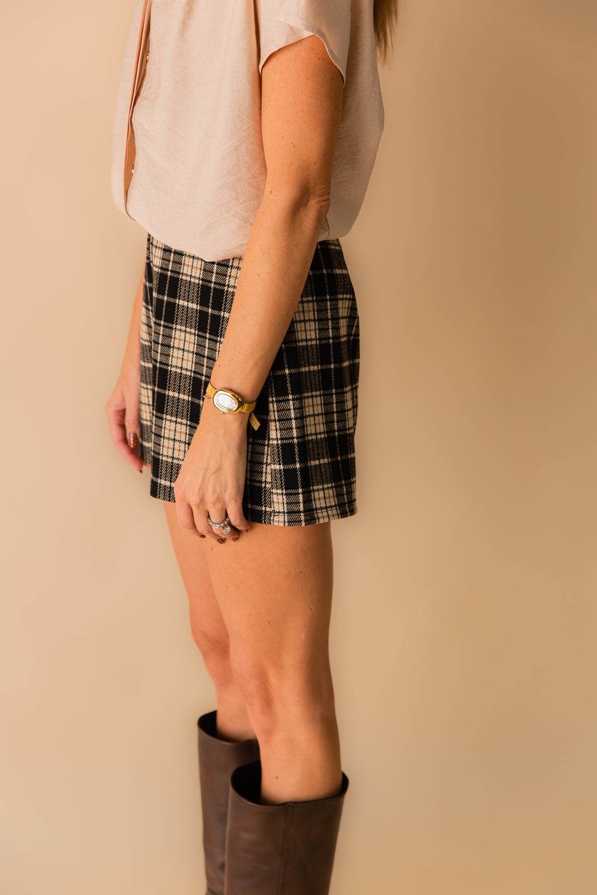 Served Up Stretch Plaid Shorts