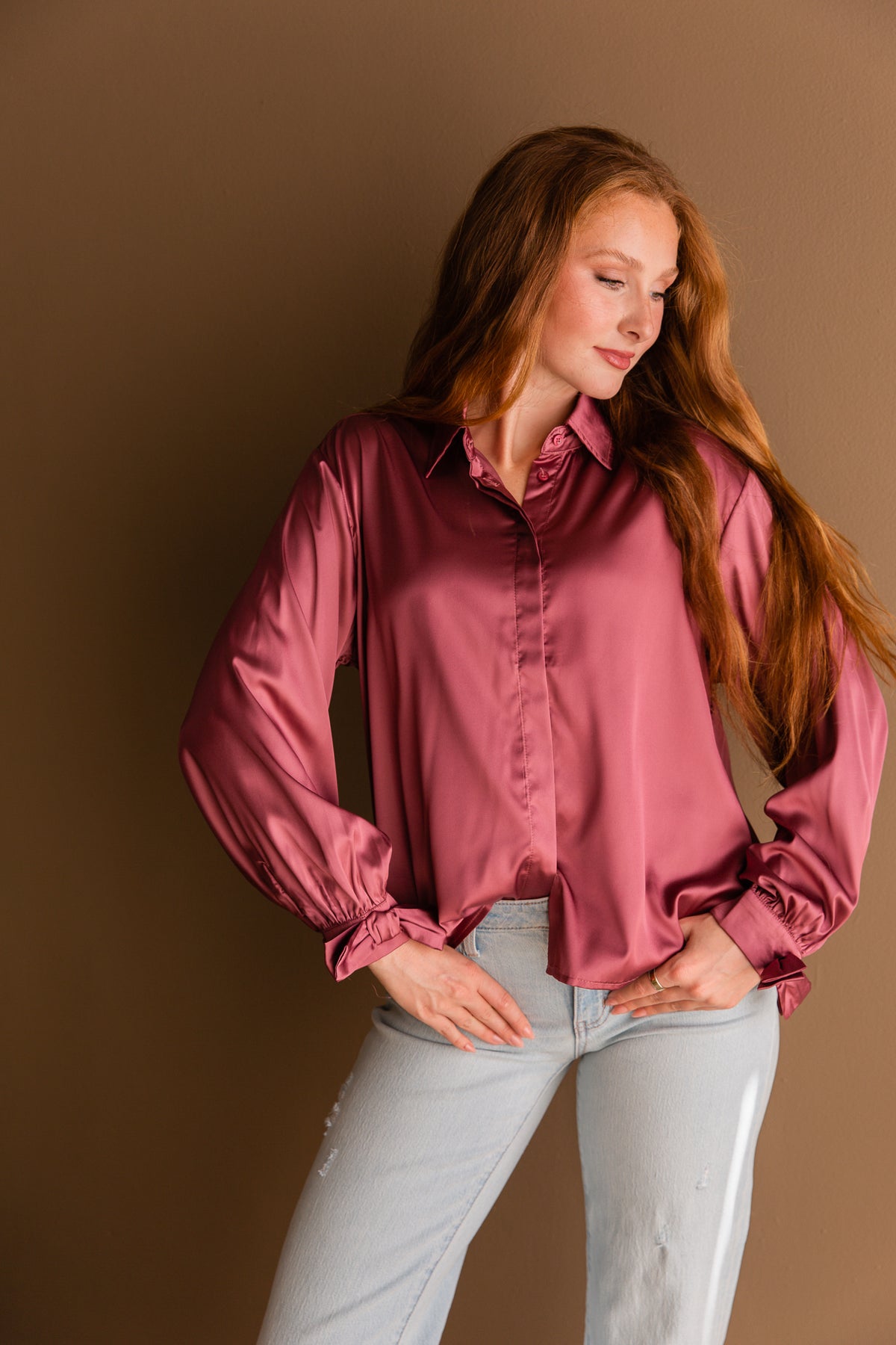 Stacy Ribbon Cuff Blouse