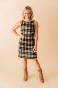 Served Up Stretch Plaid Mini Dress