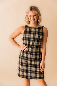Served Up Stretch Plaid Mini Dress