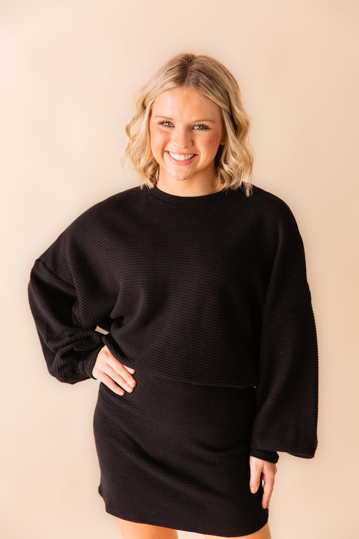 On a Stroll Crew Neck Dolman Sleeve Top