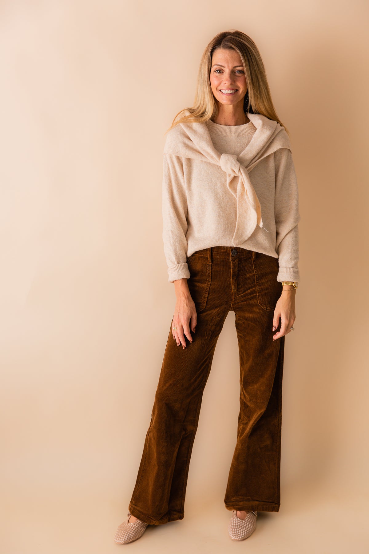 High Rise Straight Leg Jean Corduroy