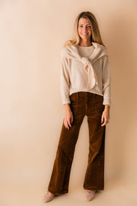 High Rise Straight Leg Jean Corduroy