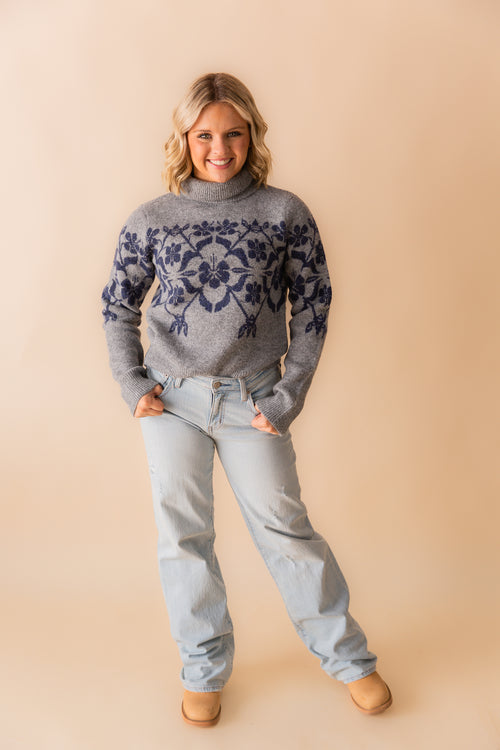 Provence Floral Jacquard Sweater