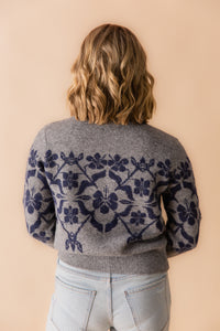 Provence Floral Jacquard Sweater