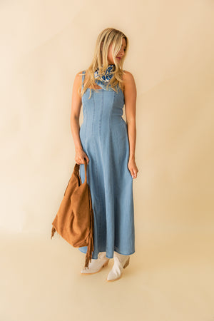 Leonora Indigo Midi Dress