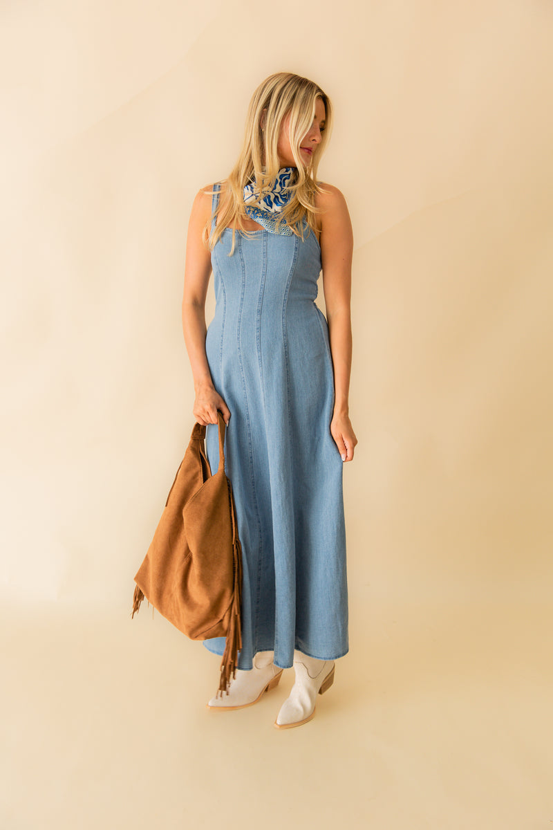 Leonora Indigo Midi Dress