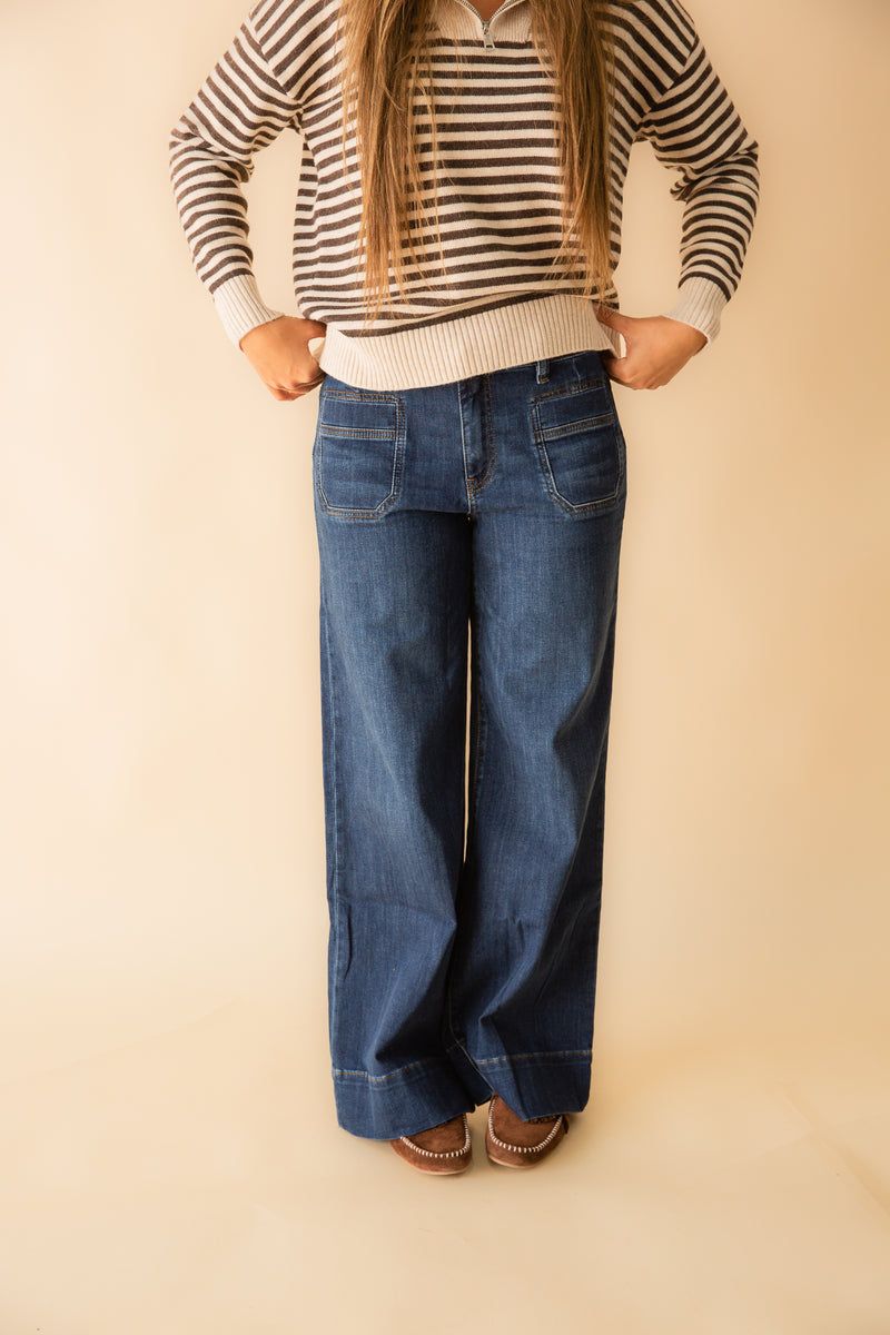 Maya HR Wide Leg Back Darts Wide Hem