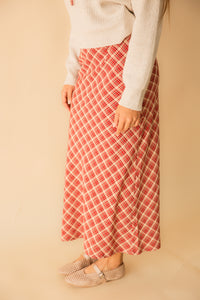 The Hostess Plaid Midi Skirt