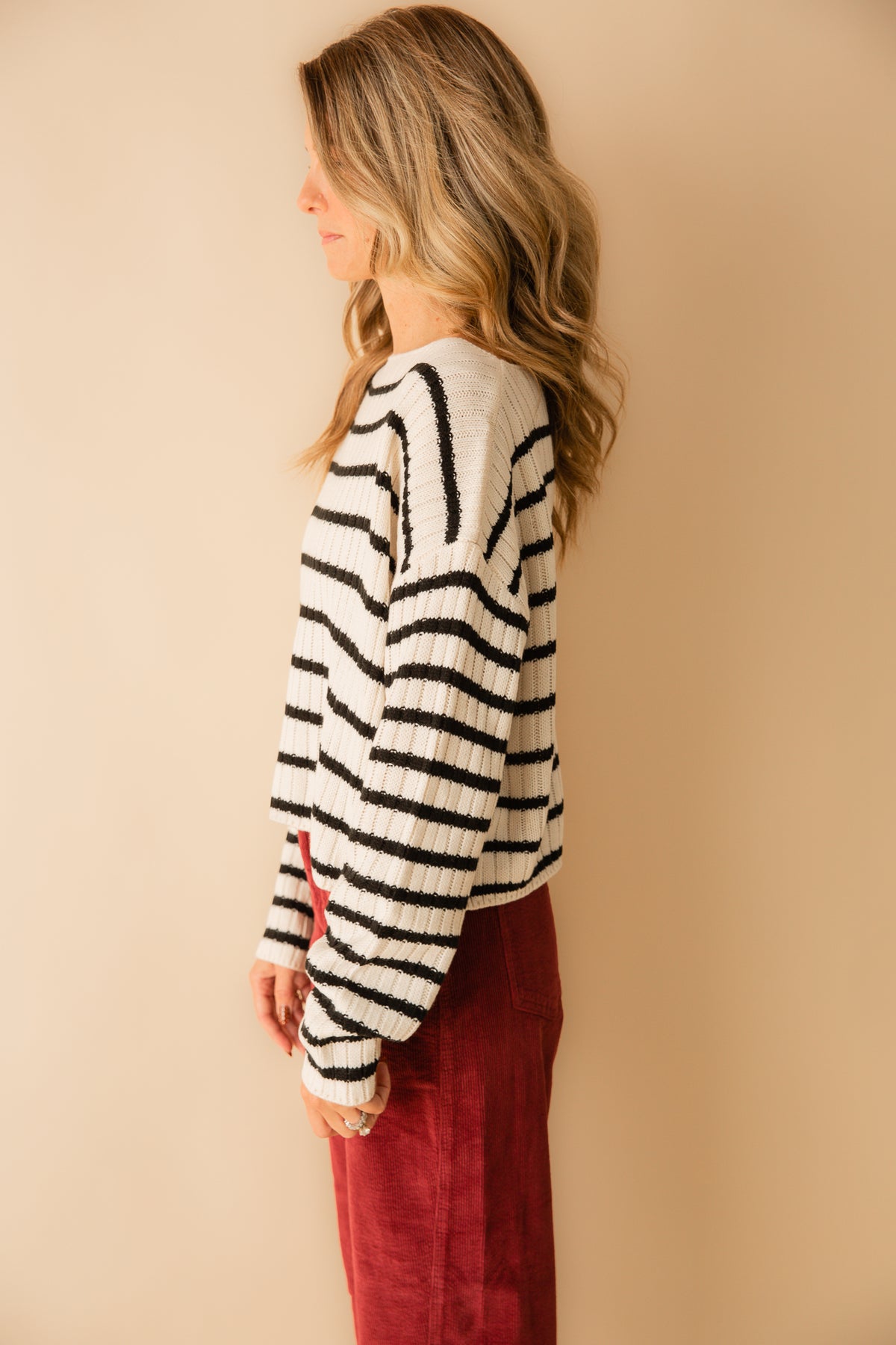 Rosalind Striped Crop Sweater