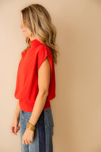 Mock Neck Sleeveless Knit Top