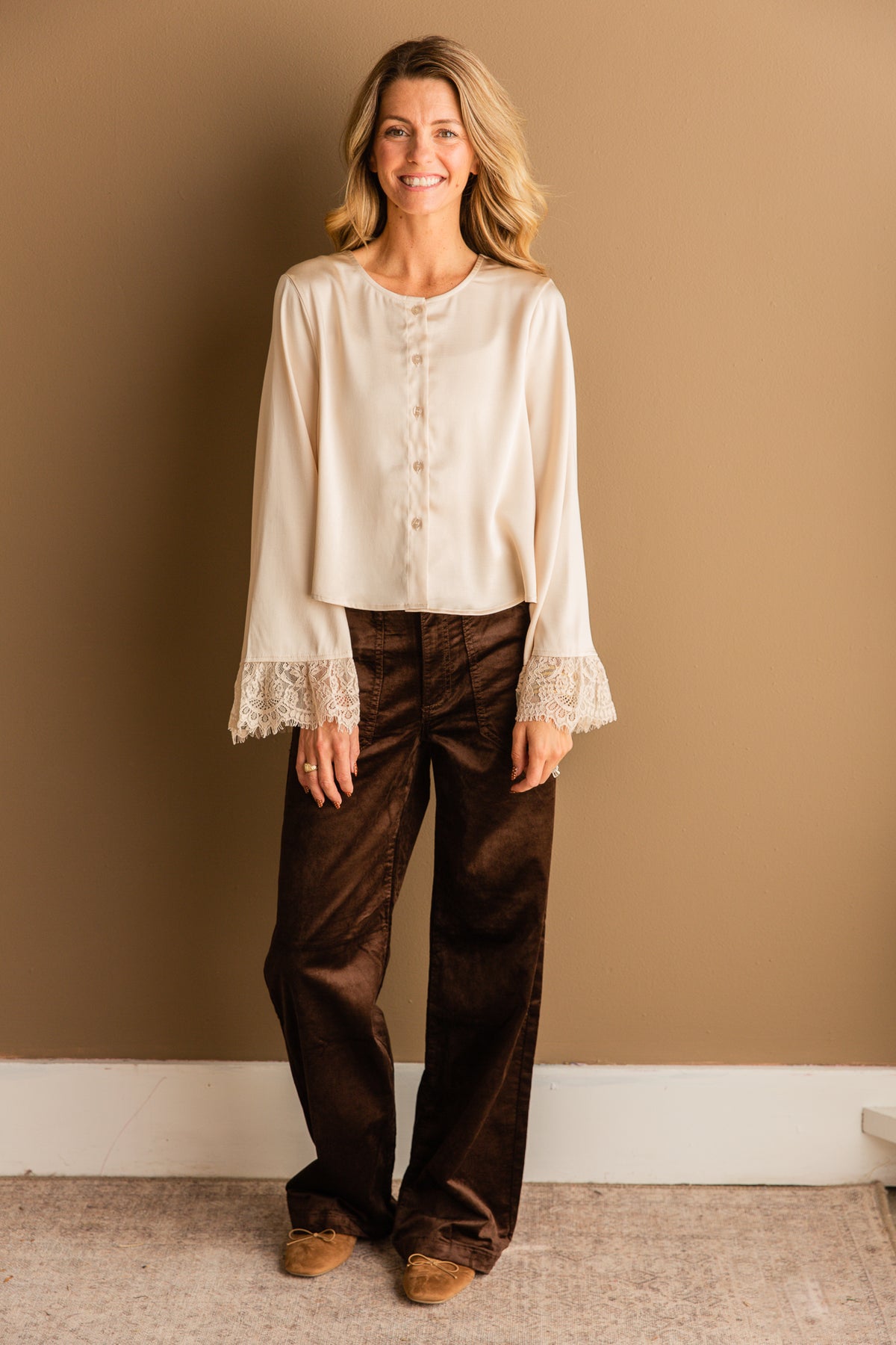 Darlin Lace Trim Blouse