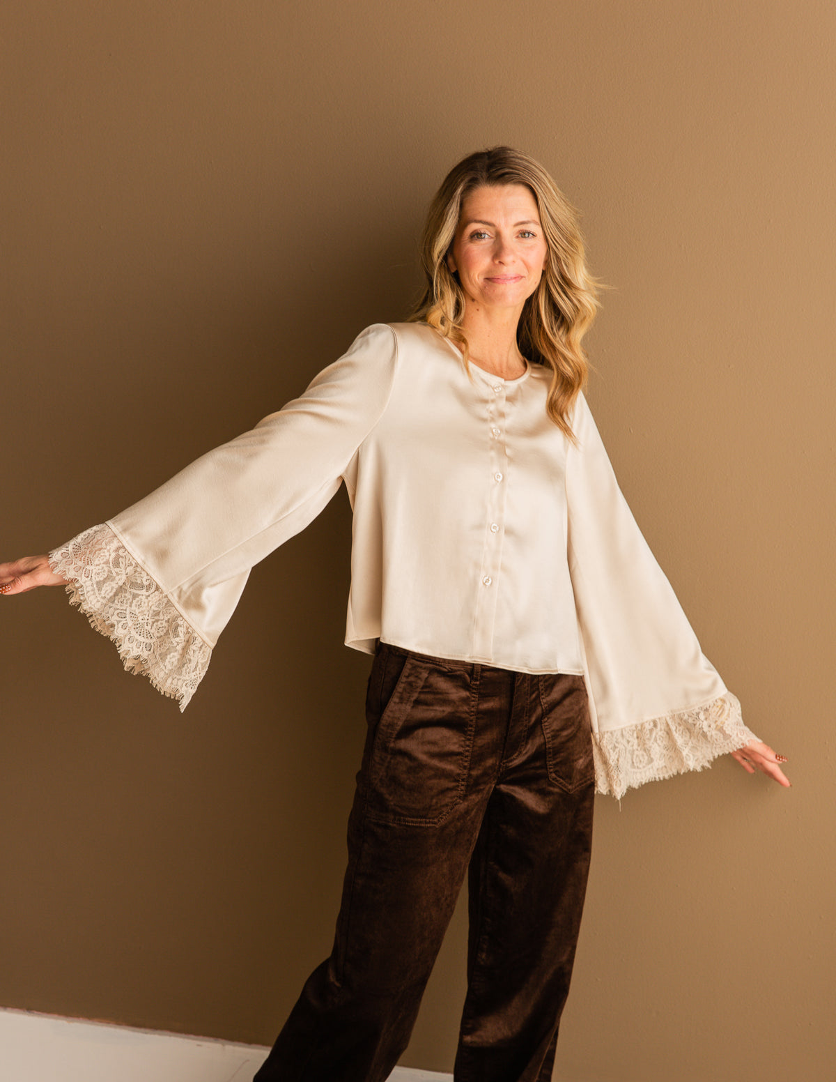 Darlin Lace Trim Blouse