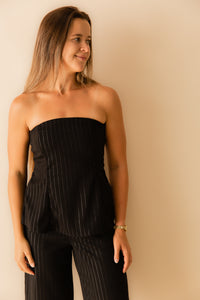 Gilded Evening Pinstripe Tube Top