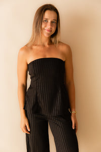 Gilded Evening Pinstripe Tube Top