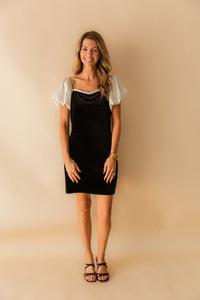 Velvet Hour Puff Sleeve Mini Dress