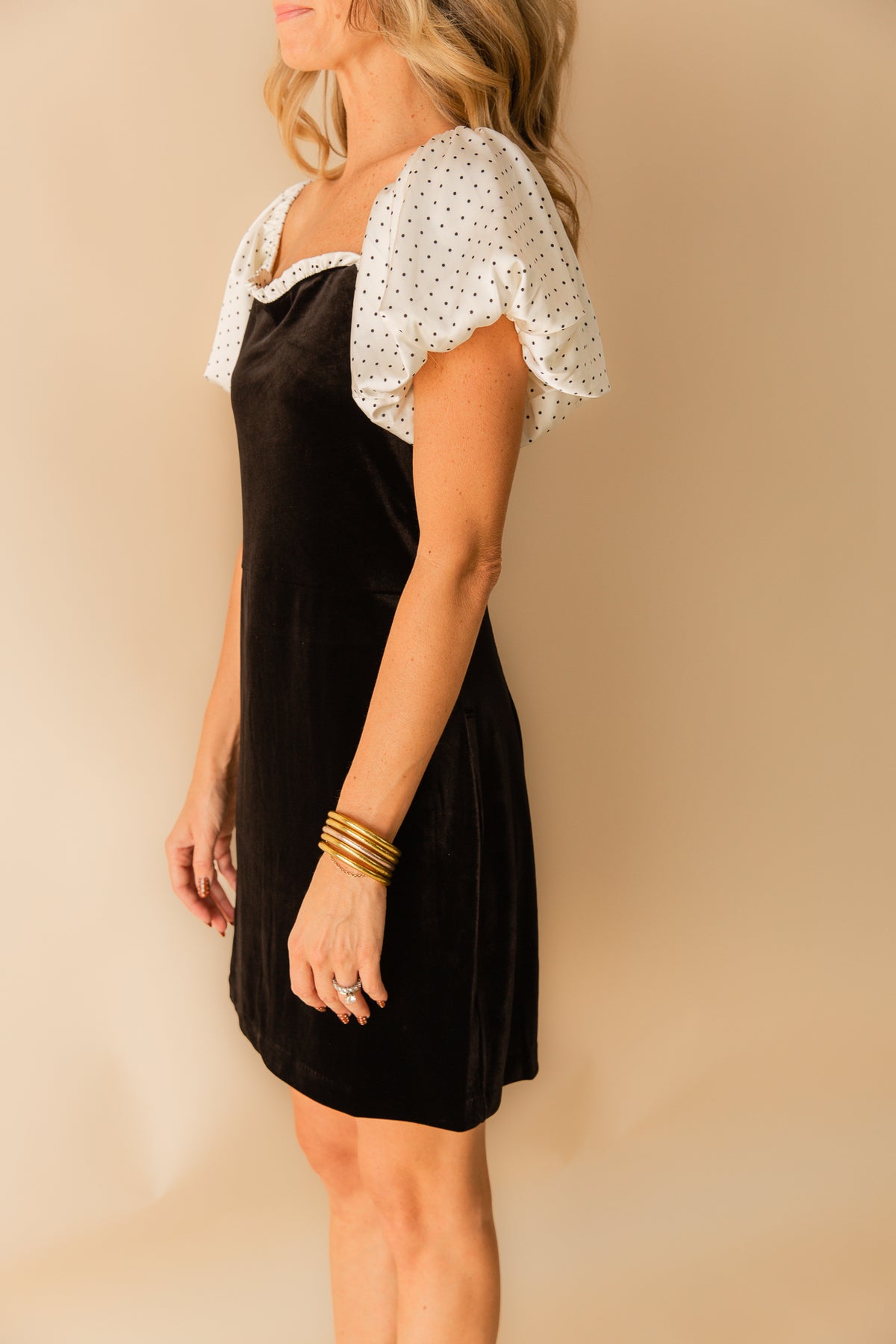 Velvet Hour Puff Sleeve Mini Dress