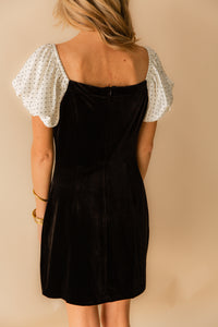 Velvet Hour Puff Sleeve Mini Dress