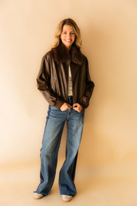 Confession Faux Leather Bomber
