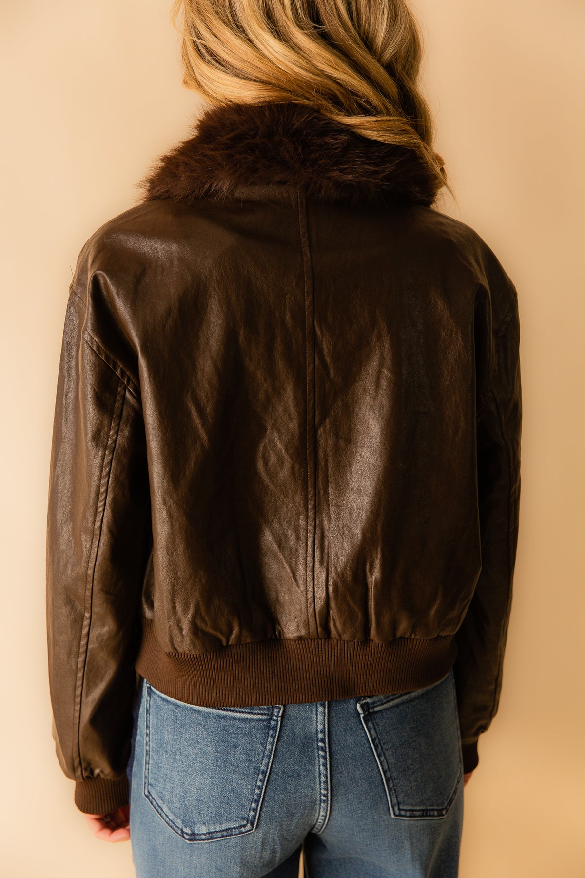 Confession Faux Leather Bomber