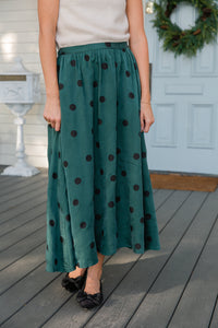 Centerpiece Polka Dot Midi Skirt