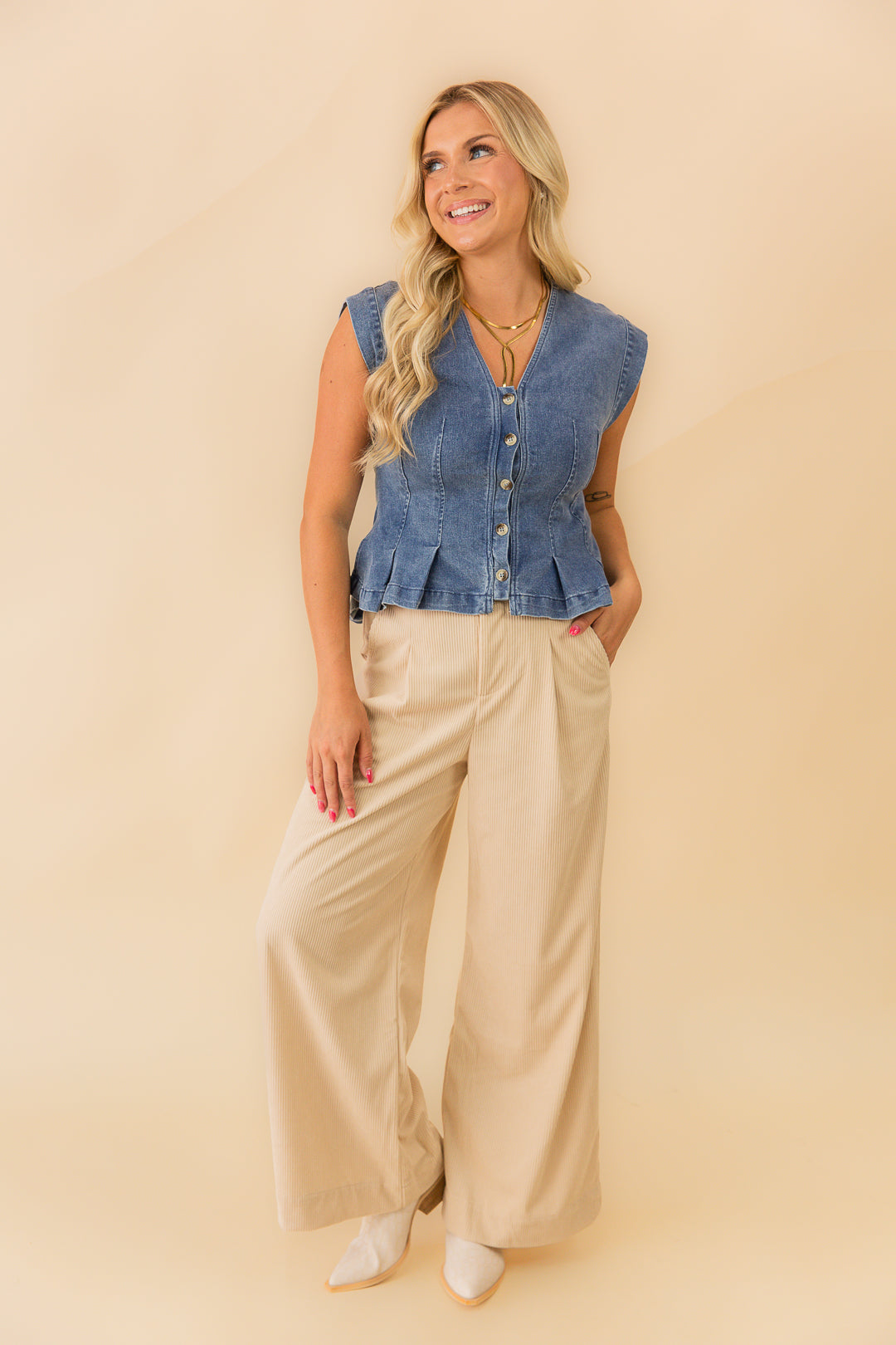 Foxglove Cord Belted Pants