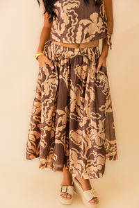 Rustic Charm Midi Skirt