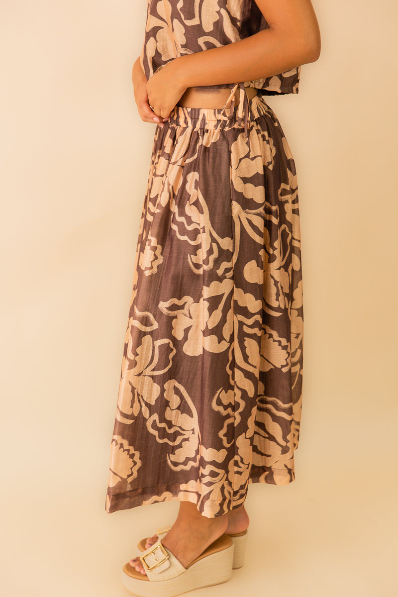 Rustic Charm Midi Skirt