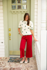 Tree Farm Scallop Sweater