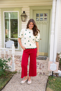 Meg HR Wide Leg Raw Hem Pant