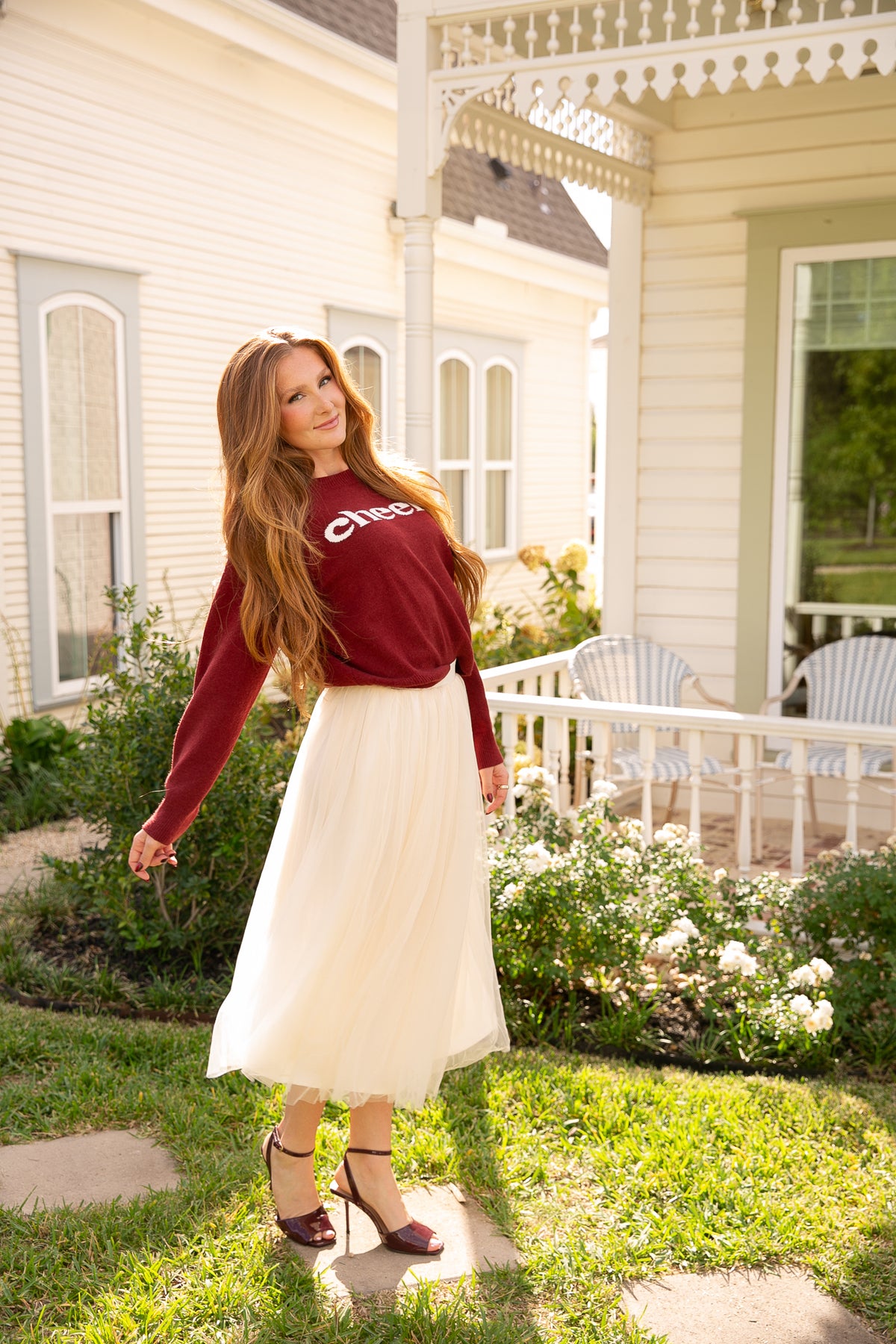 Invitation Tulle Midi Skirt