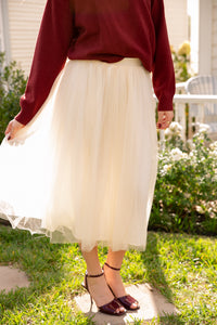 Invitation Tulle Midi Skirt