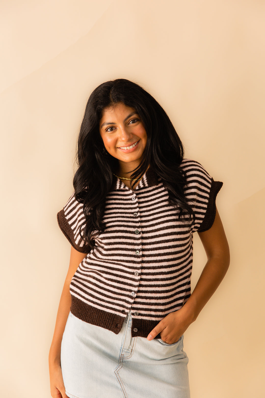 Poppy Button Down Top